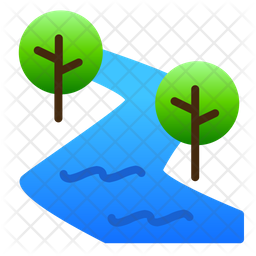 256x256 River Icon Of Gradient Style
