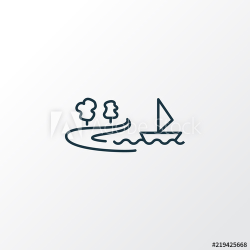 500x500 River Icon Line Symbol Premium Quality Isolated Lake Element