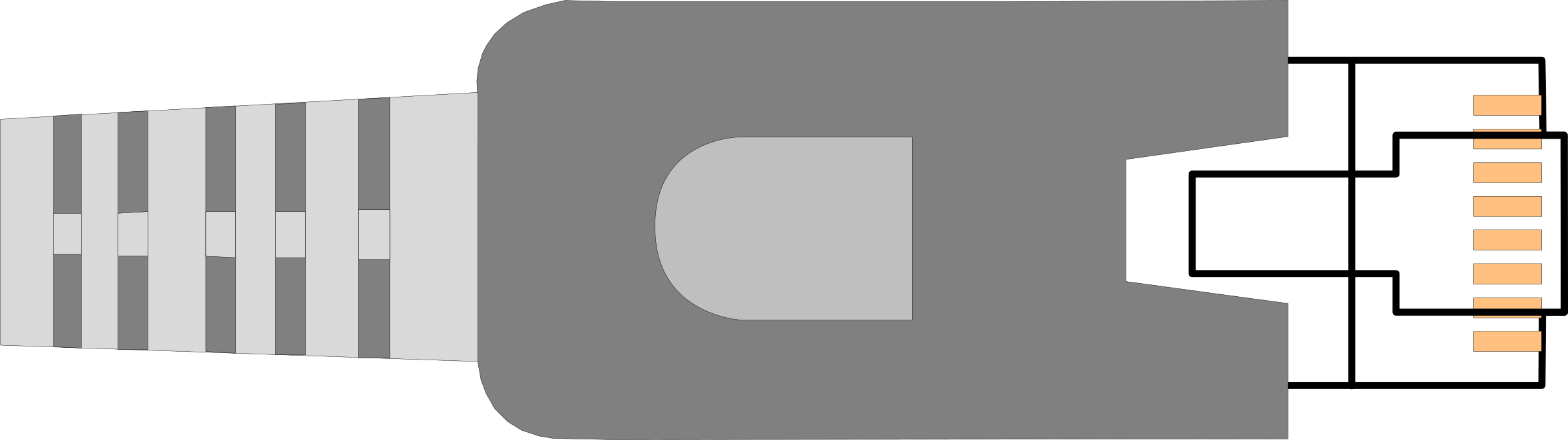 2400x673 Ethernet Plug Network Straight Connector Rj Lan Icons Png