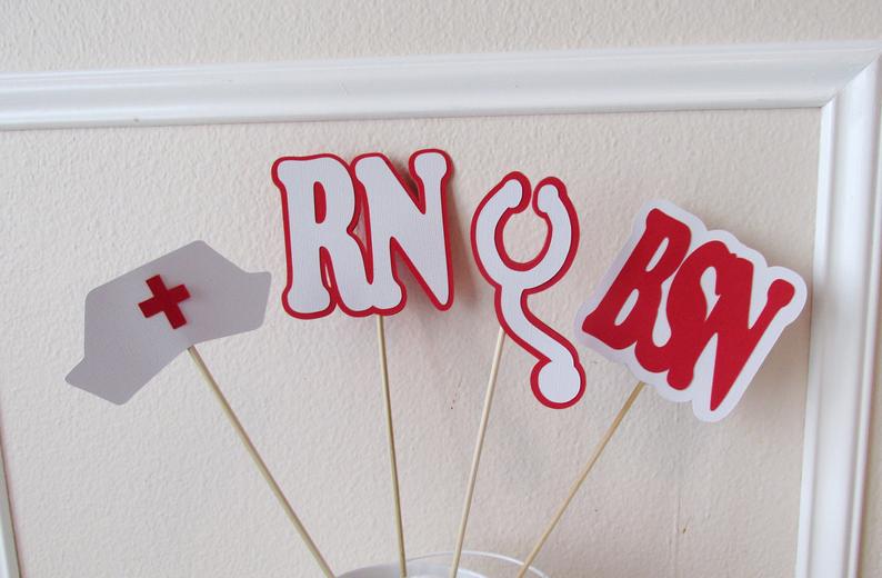 794x520 Nurse Graduation Centerpiece Sticks Nursing Icon Centerpiece Etsy