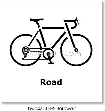 362x382 Road Bike Icon, Simple Style, Art Print Barewalls Posters