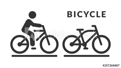 500x281 Vector Isolated Bicycle Icon Bike No Human Silhouette Symbol