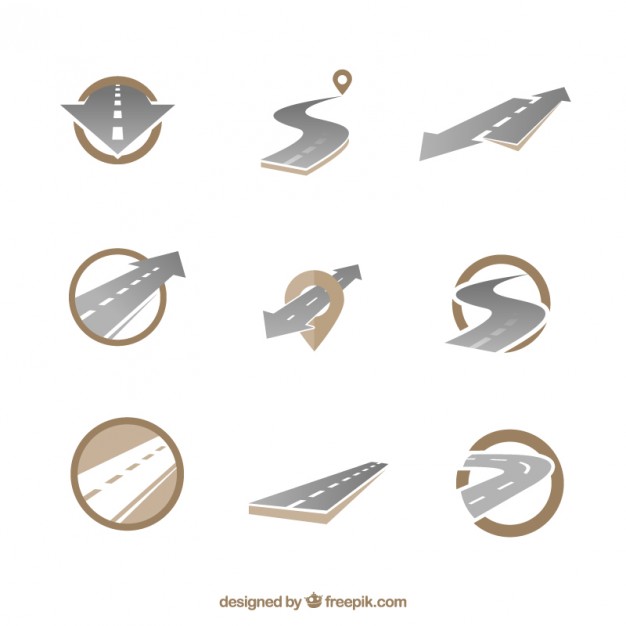 626x626 Road Icons Vector Free Download