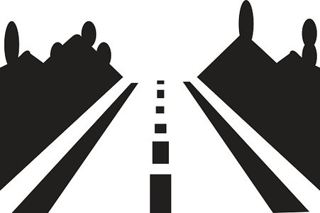 451x300 Country Road Icon Premium Clipart