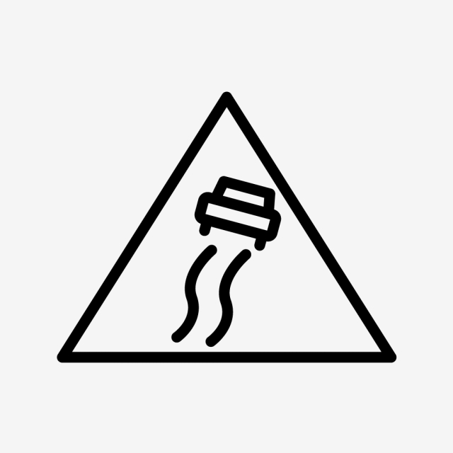 640x640 Vector Slippery Road Sign Icon, Road, Sign, Slippery Road Icon Png