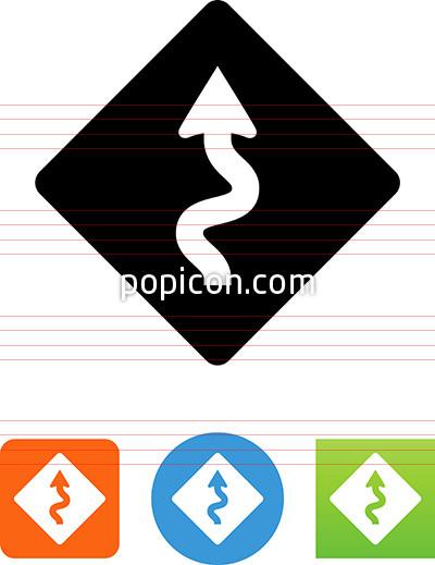 400x519 Windy Road Sign Icon