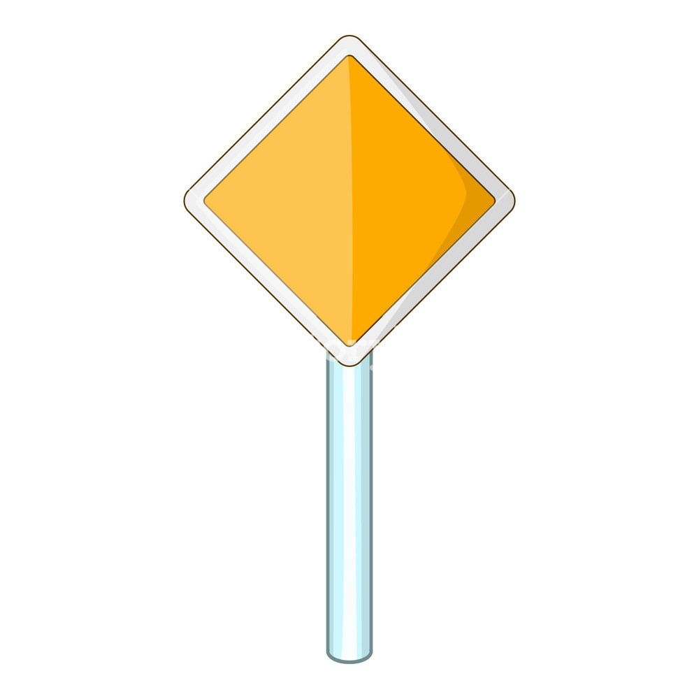 1000x1000 Priority Road Sign Icon Cartoon Illustration Of Priority Road