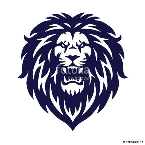 500x500 Angry Lion Head Vector Logo Icon Sports Mascot Stock Image