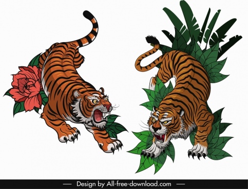 483x368 Tiger Icon Vector Free Vector Download