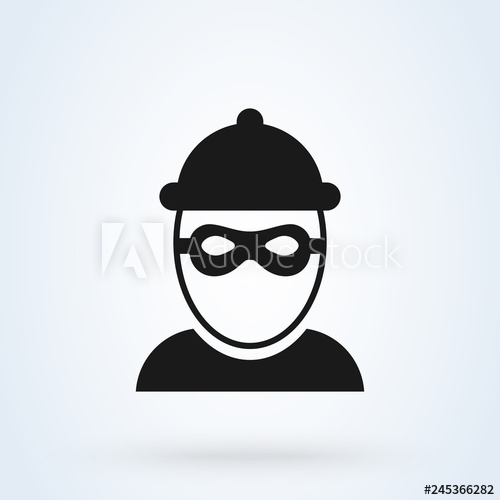 500x500 Robber Icon And Bandit Mask Criminal Man Vector Illustration