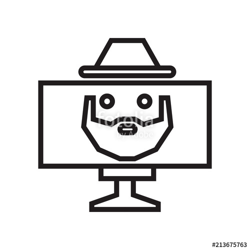 500x500 Robber Symbol On Monitor Screen Icon Vector Sign And Symbol