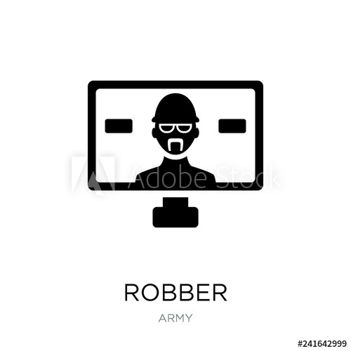500x500 Robber Icon Vector On White Background, Robber Trendy Filled