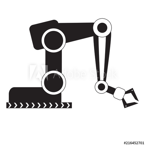 Isolated Industrial Robot Arm Icon 500x500 Isolated Industrial Robot Arm Icon