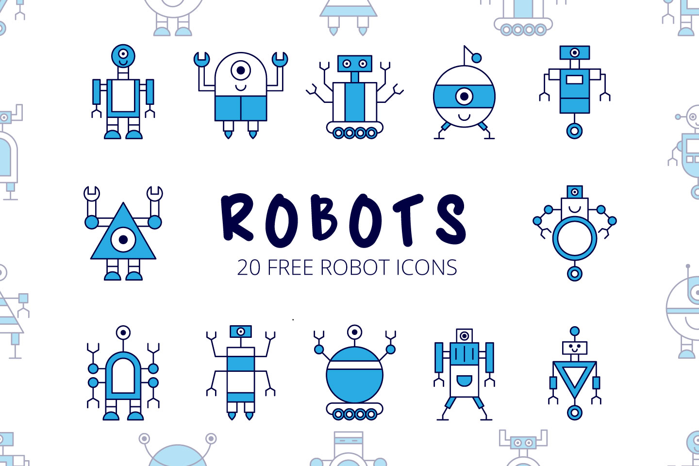 1440x960 Robot Vector Free Icon Set