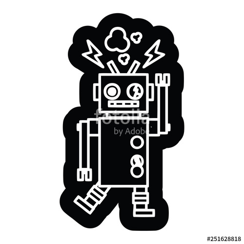 500x500 Malfunctioning Robot Icon Stock Image And Royalty Free Vector