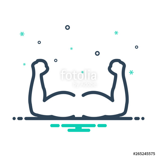 500x500 Mix Line Icon For Robust Strong Stock Image And Royalty Free