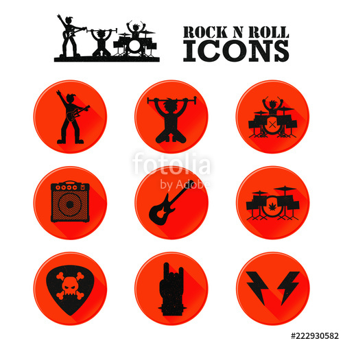 500x500 Rock And Roll Icon Set Stock Image And Royalty Free Vector