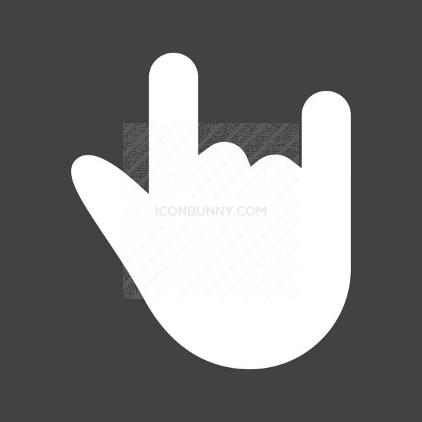 600x600 Rock N Roll Glyph Inverted Icon