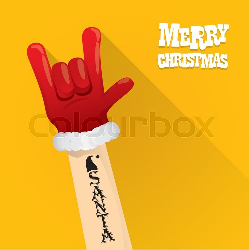 799x800 Santa Claus Hand Rock N Roll Icon Stock Vector Colourbox