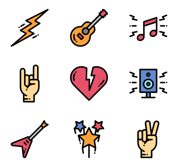 600x564 Rock N Roll Icon Packs