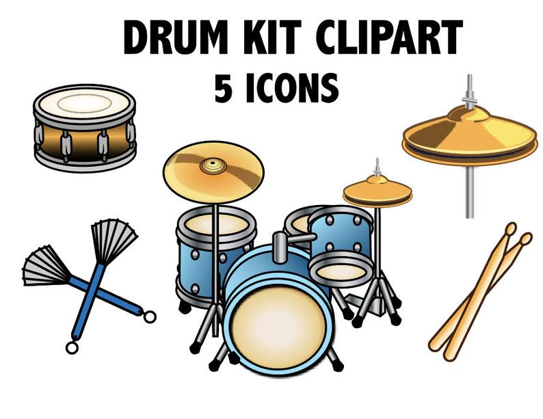 794x613 Drum Kit Clipart Rock Band Drums And Percussion Icons Etsy