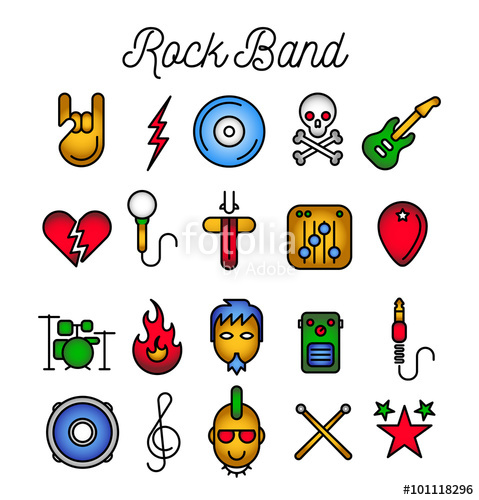 479x500 Rock Band Icon Set Stock Image And Royalty Free Vector