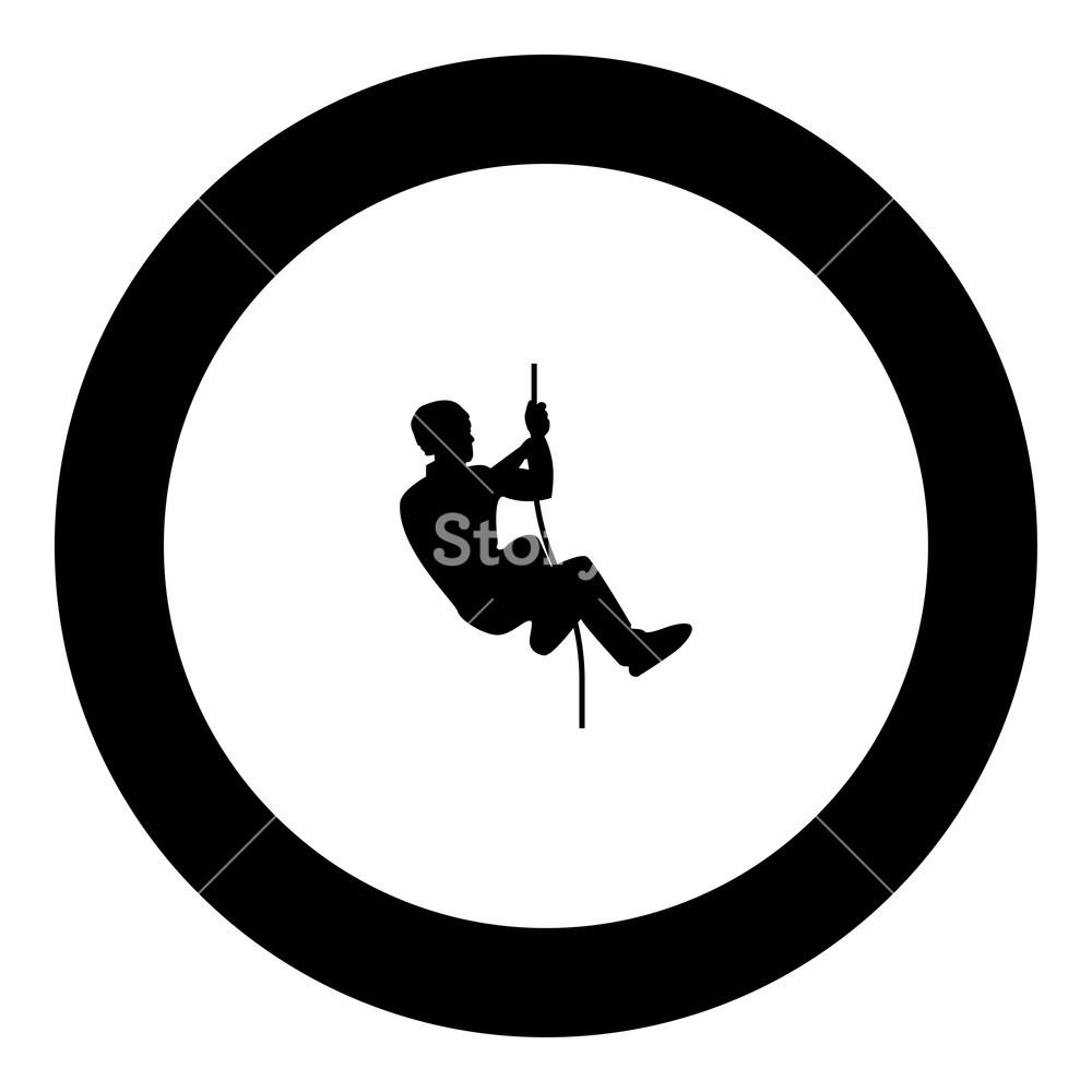 1000x1000 Rock Climber Icon Black Color In Round Circle Vector Illustration