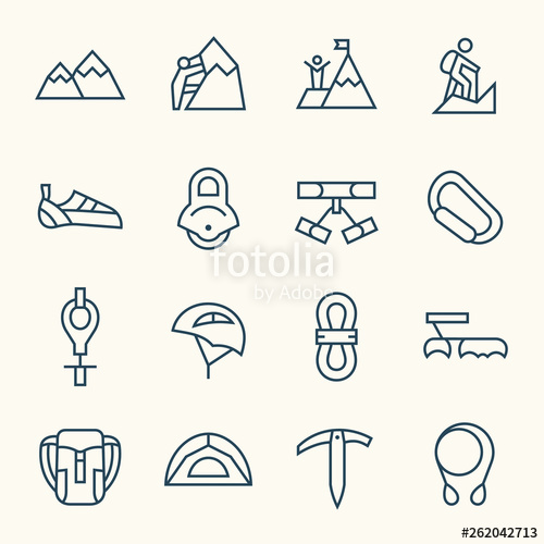 500x500 Rock Climbing Vector Icon Set Stock Image And Royalty Free Vector