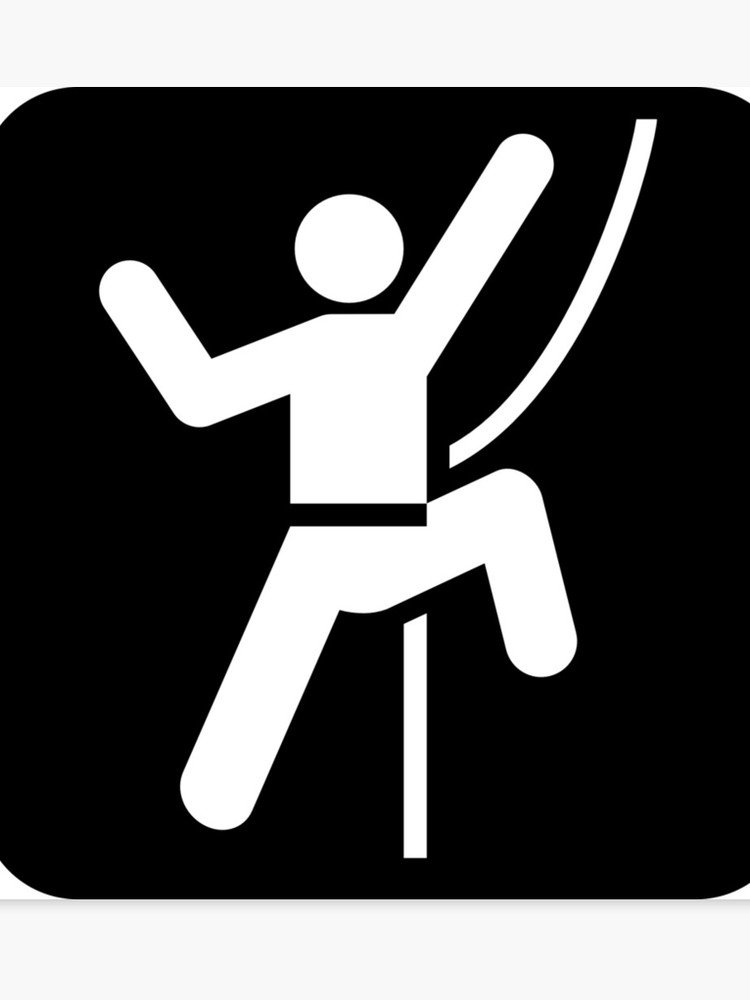 750x1000 Simple Black And White Rock Climbing Icon Canvas Print