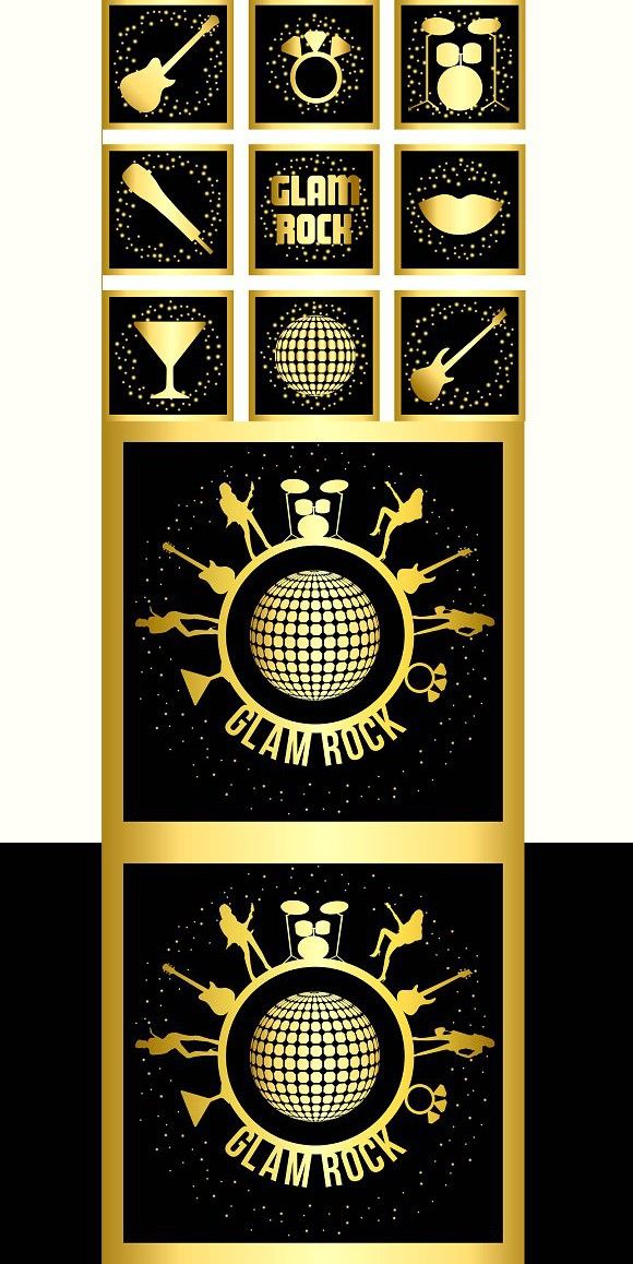 580x1158 Glam Rock Poster + Icons Glamour Design Rock Posters, Glam