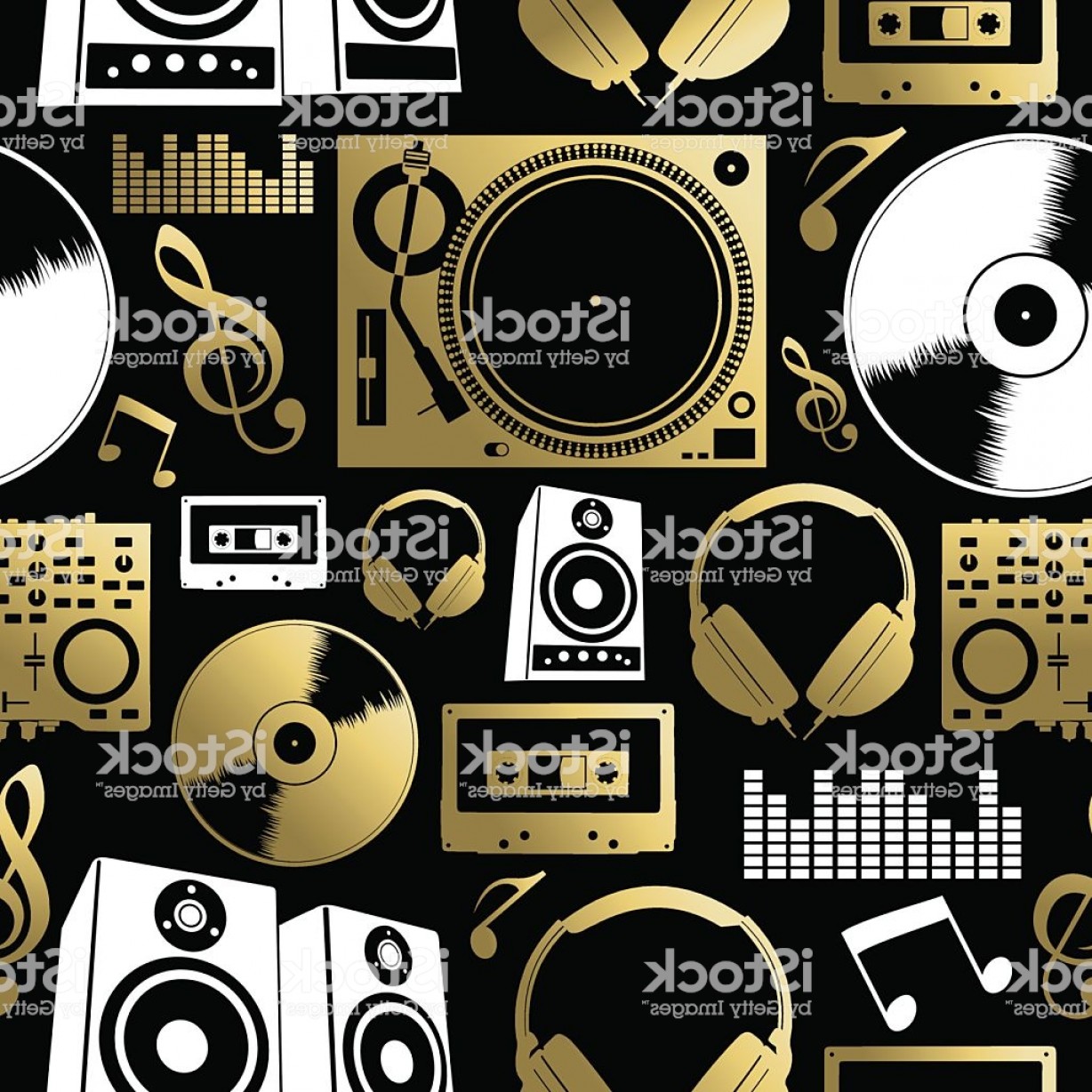 1228x1228 Music Seamless Pattern Icon Dj Rock Party Club Set Gm Soidergi