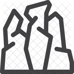 256x256 Rock Icon Of Line Style