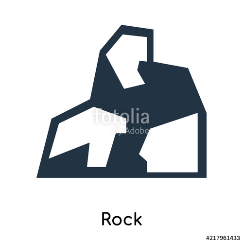 500x500 Rock Icon Vector Isolated On White Background, Rock Sign Symbols
