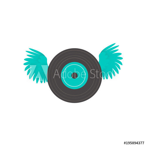 500x500 Lp, Vinyl Record With Open Wings, Rock Music, Heavy Metal Icon