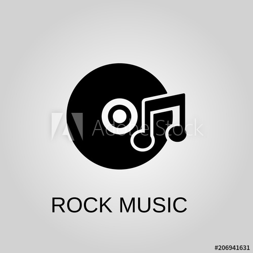 500x500 Rock Music Icon Rock Music Symbol Flat Design Stock
