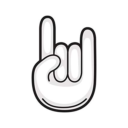 425x425 Rock And Roll Hand Sign Emoji Icon Vinyl Decal Sticker