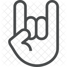 256x256 Rock On Icon Of Line Style