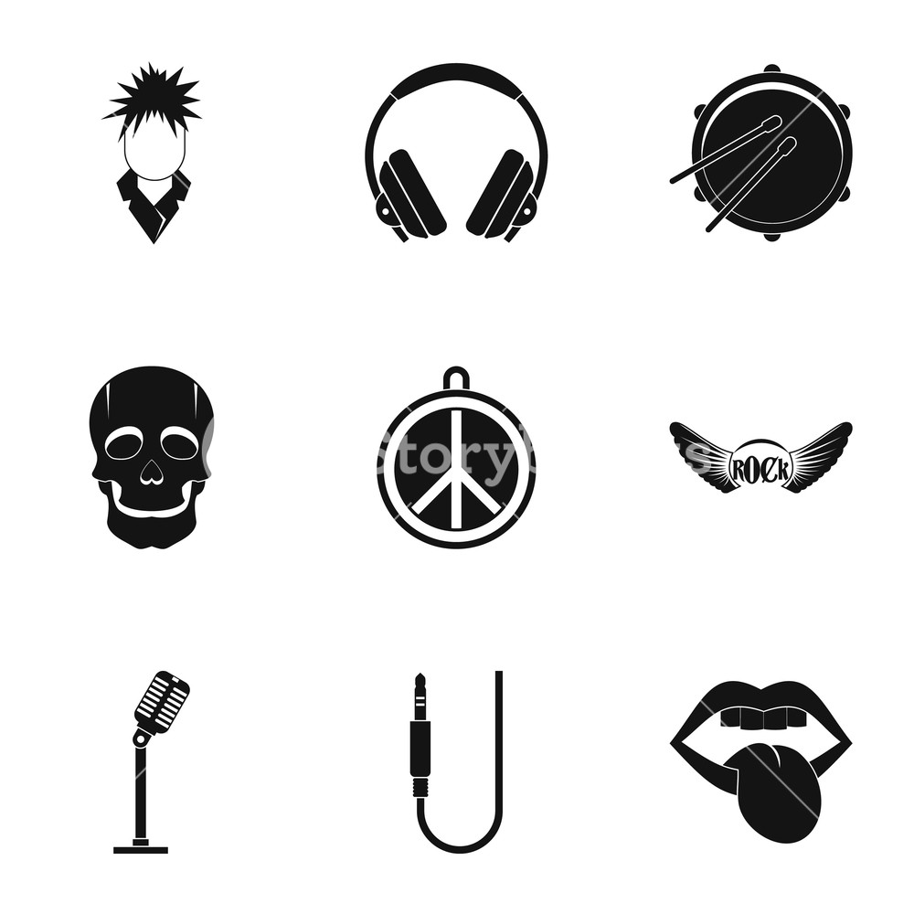 1000x1000 Rock Equipment Icon Set Simple Set Of Rock Equipment Vector