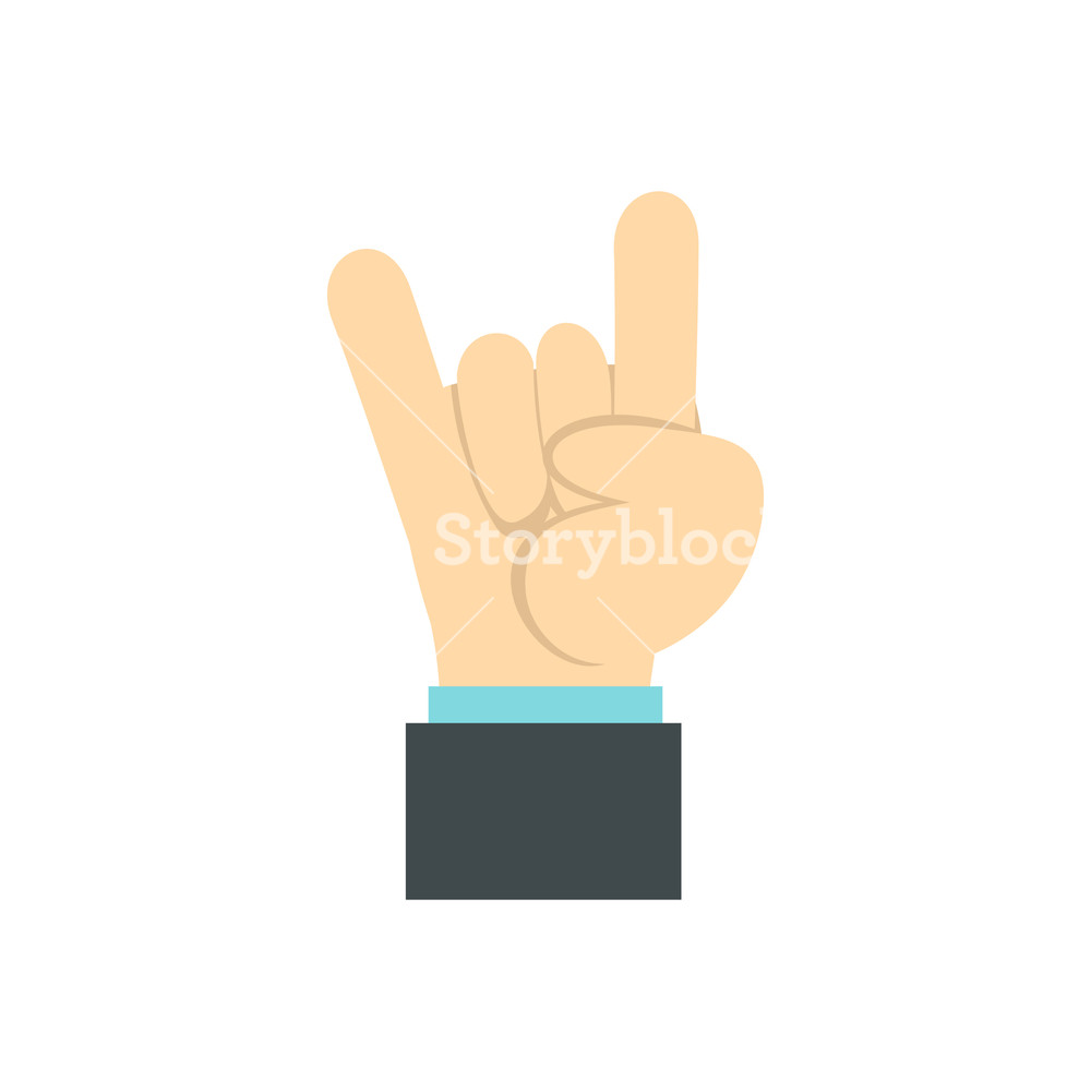 1000x1000 Gesture Rock Musician Icon In Flat Style Isolated On White