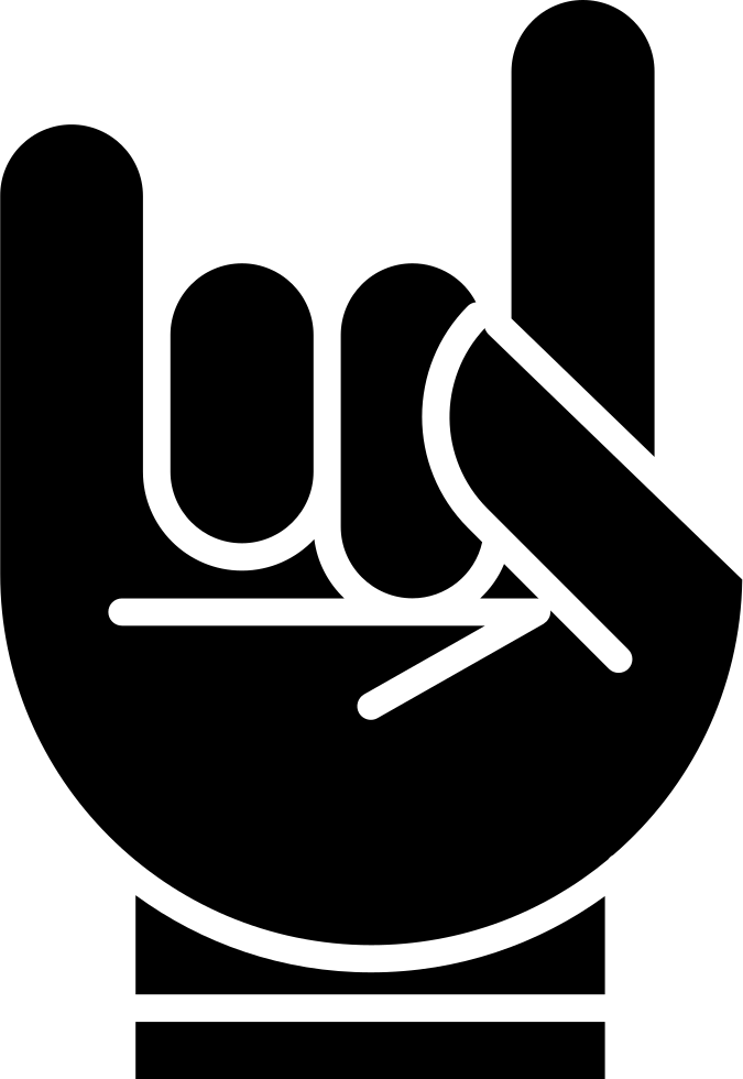 675x980 Hand With White Outline Forming A Rock On Symbol Png Icon Free