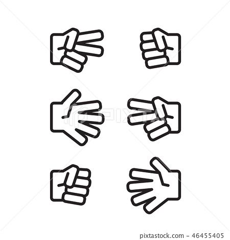 450x468 Rock Paper Scissors Black And White Icon