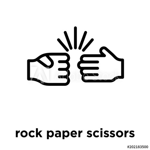 500x500 Rock Paper Scissors Icon Isolated On White Background