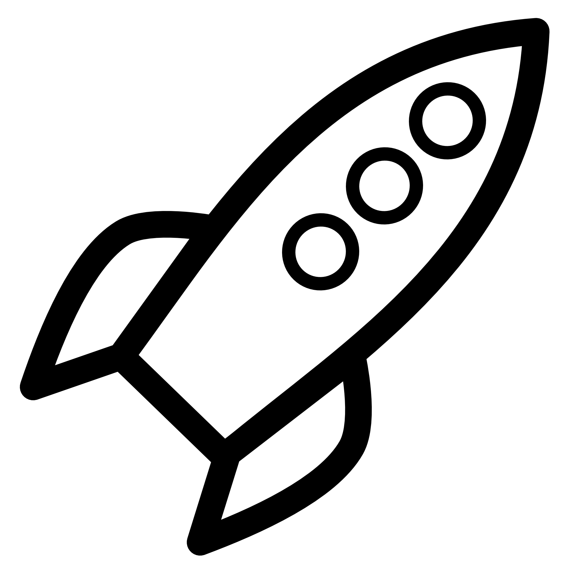1969x1969 Rocket Icon Black White Line Art Scalable Vector Graphics