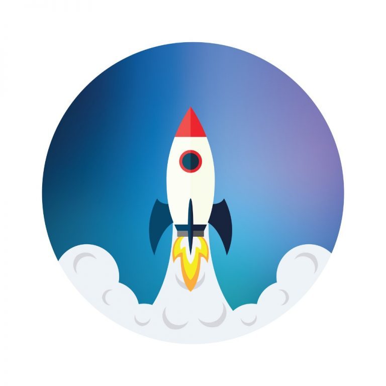 768x768 Flat Rocket Icon Illustration Vector