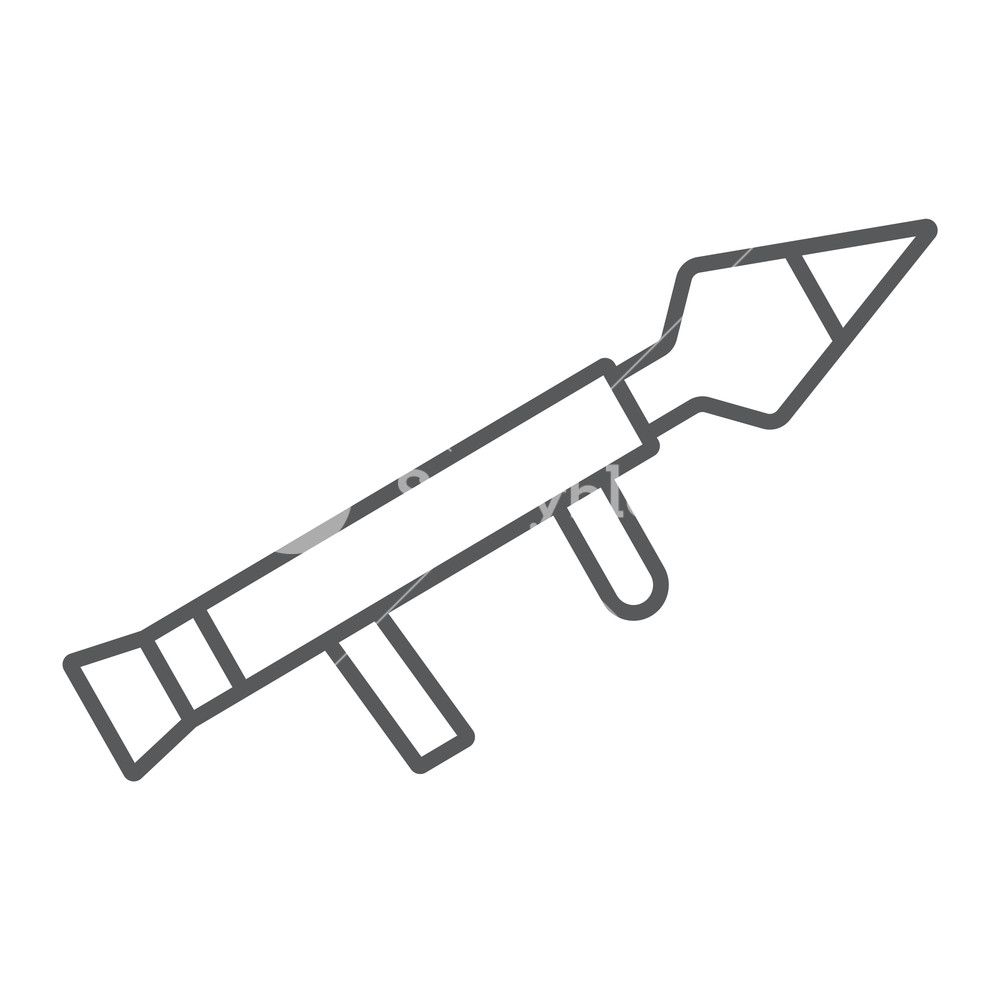 1000x1000 Rocket Launcher Thin Line Icon, Firearm And Grenade, Weapon Sign
