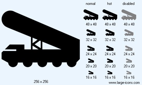 464x280 Nuclear Rocket Launcher Icon Image Large Black Military Icons