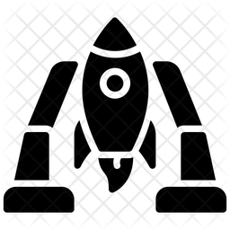 256x256 Rocket Launch Icon Of Glyph Style