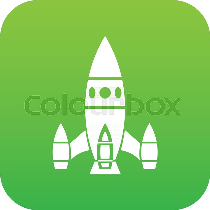 800x800 Rocket Ship Icon Green Vector Isolated Stock Vector Colourbox