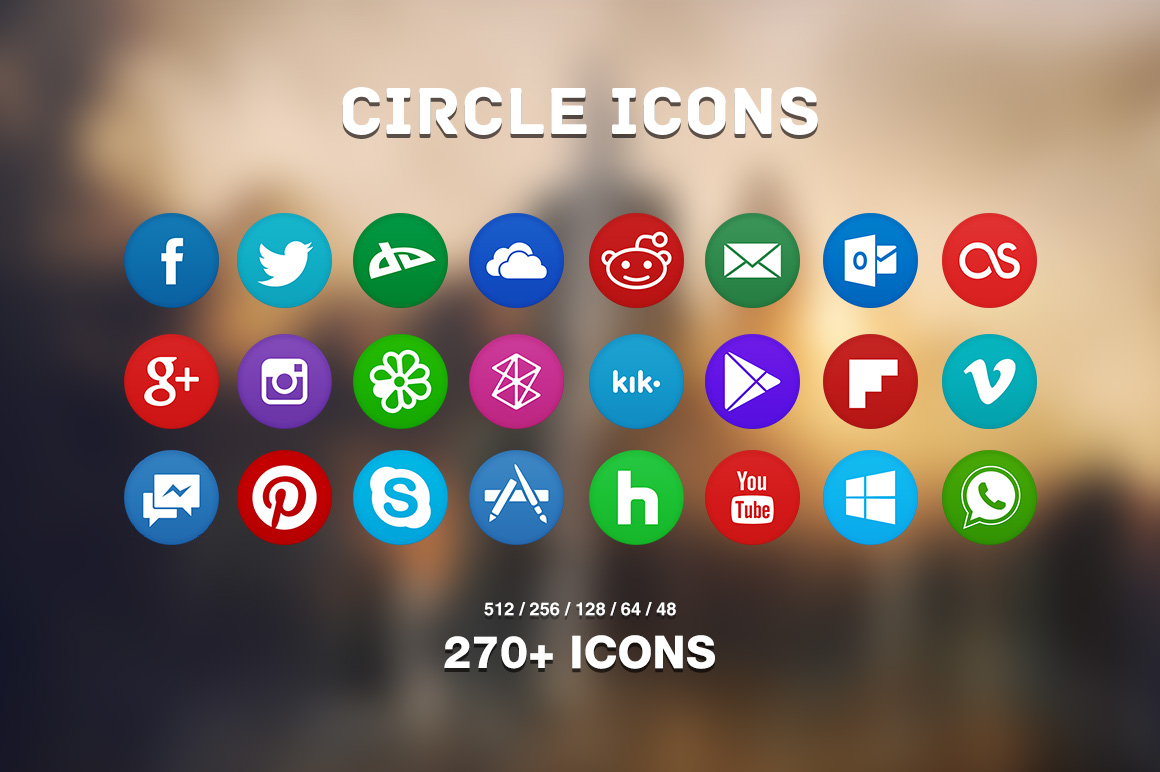 1160x772 Circle Icons Pack