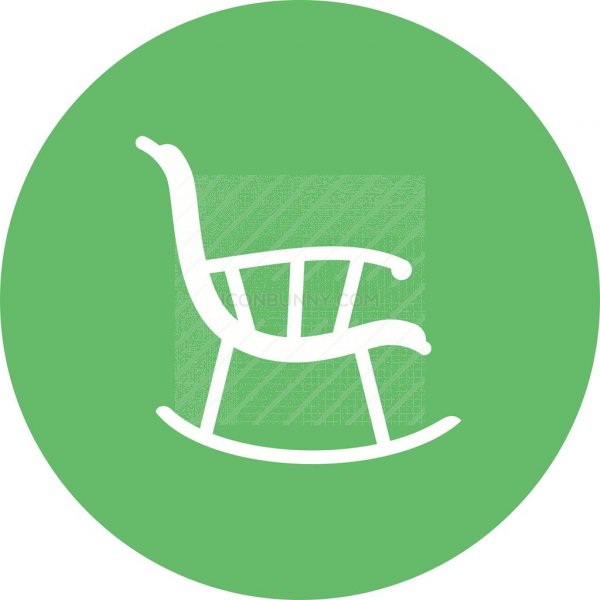 600x600 Rocking Chair Flat Round Icon